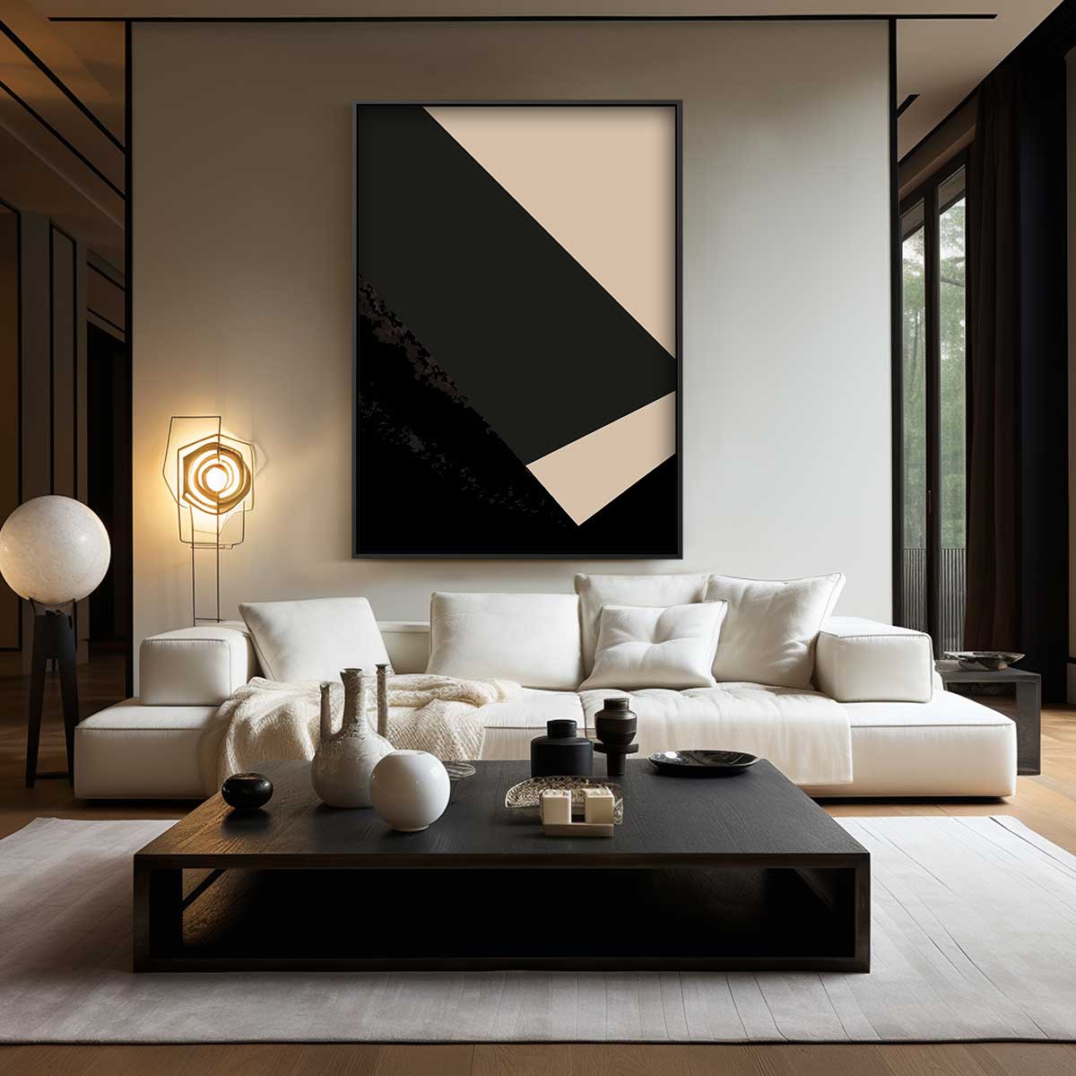 Abstracte Geometrische Compositie Kunstwerk-canvas-dibond-plexiglas-wanddecoratie-WallArtistic