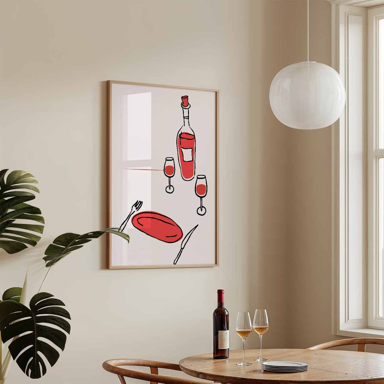 Stijlvolle Wijnavond Poster-WallArtistic