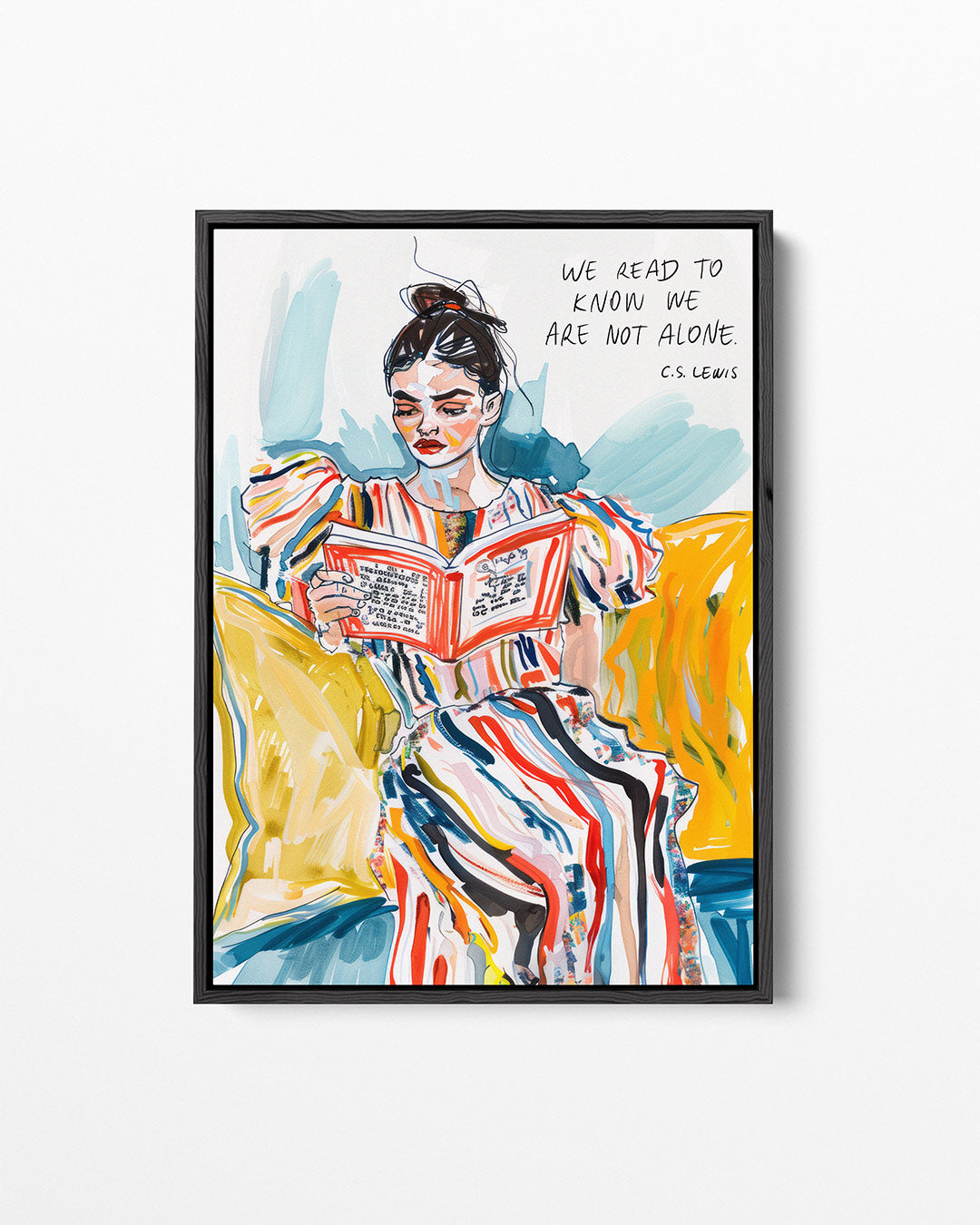 Lezende vrouw illustratie Kunstwerk