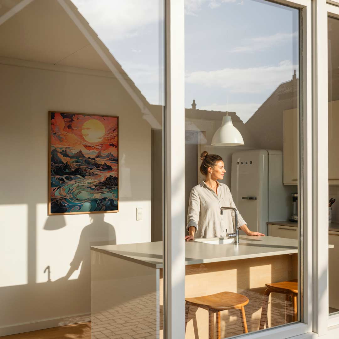 Dromerige Zonsondergang Landschap Poster-WallArtistic