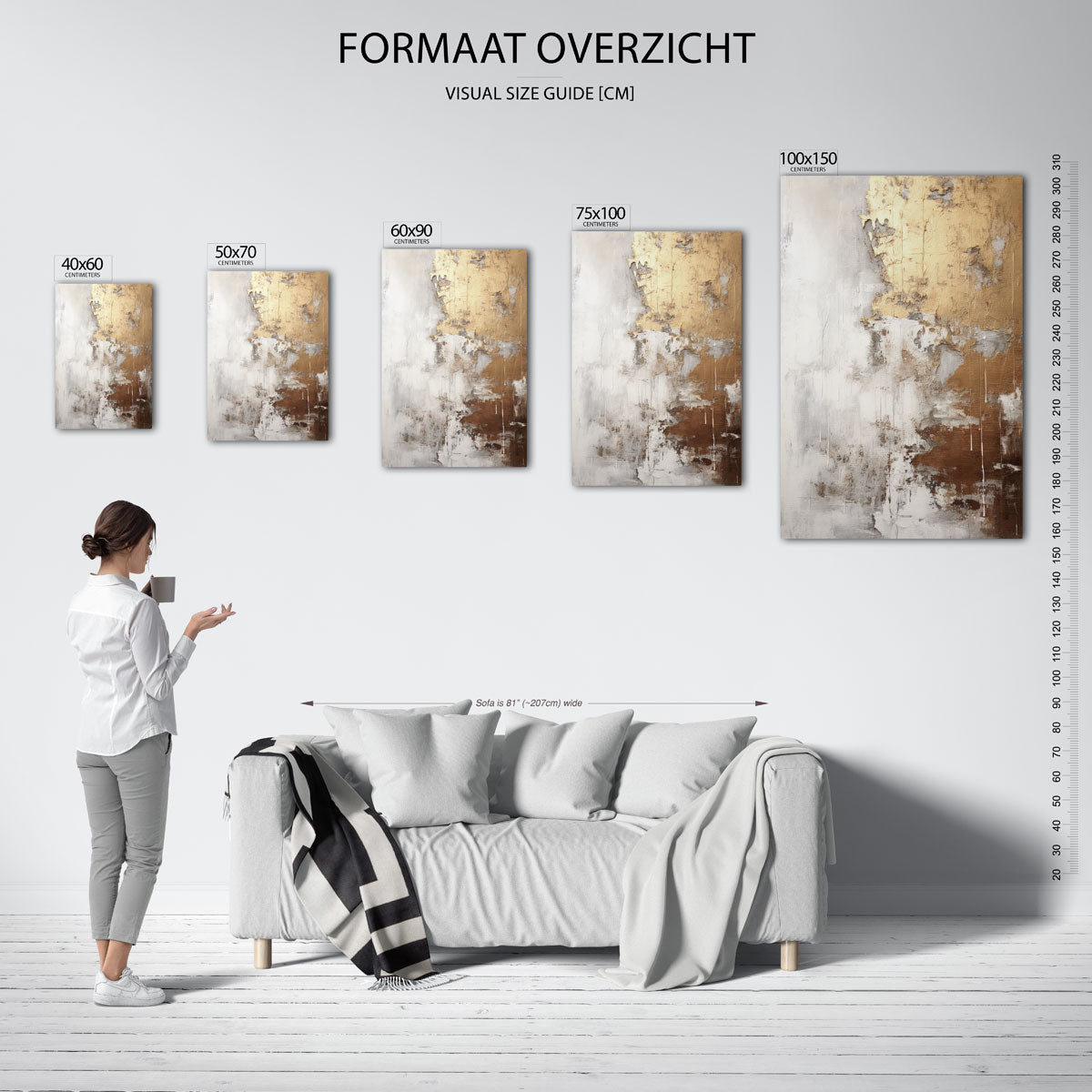 Gouden textuur compositie Kunstwerk