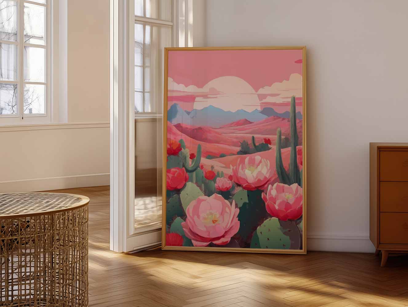 Cactus Bloemenlandschap Poster