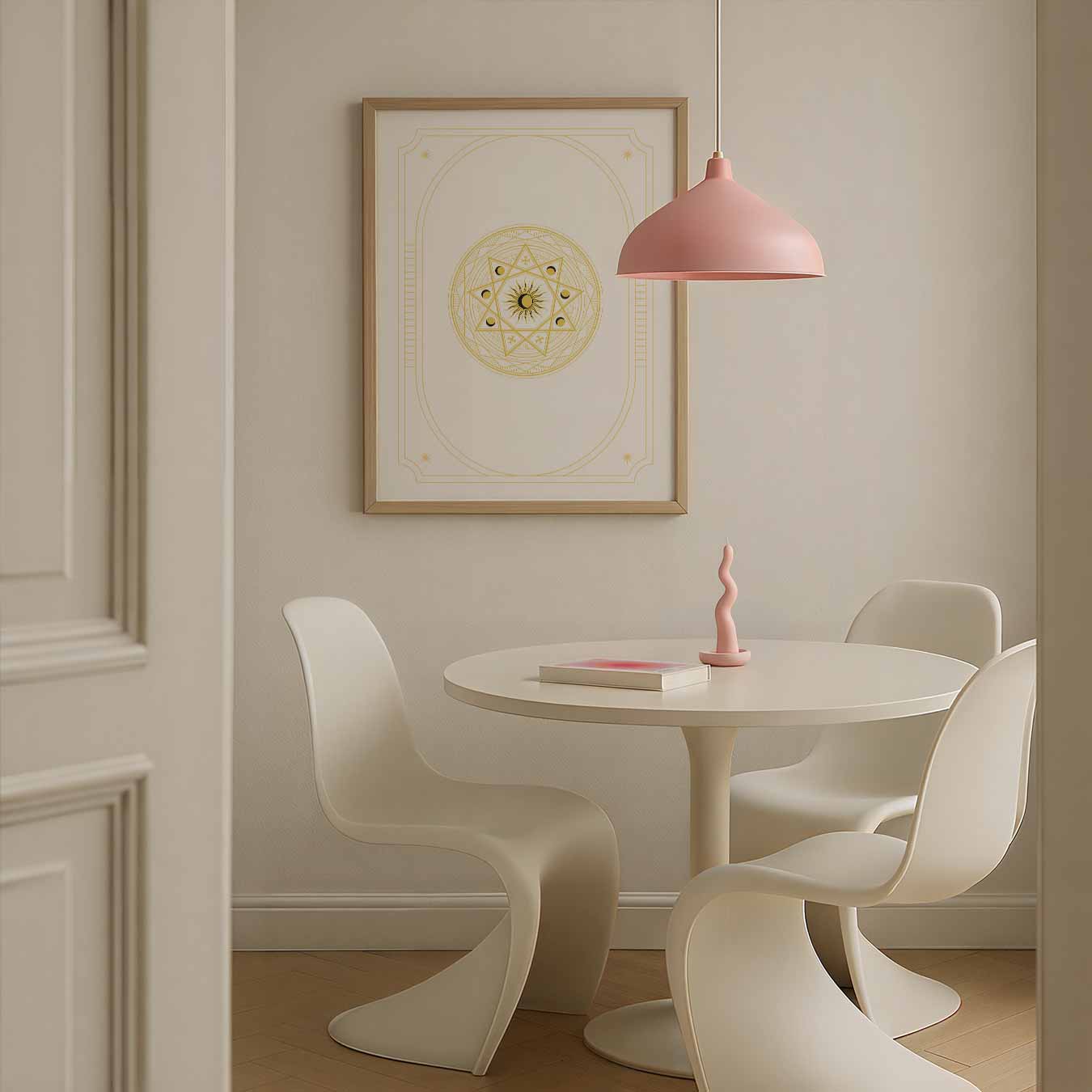 Zon en Maan Fase Mandala Poster-WallArtistic