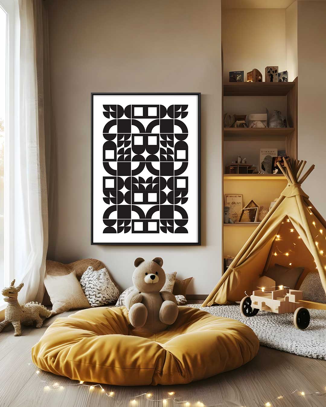 Moderne Geometrische Patronen Kunstwerk-canvas-dibond-plexiglas-wanddecoratie-WallArtistic