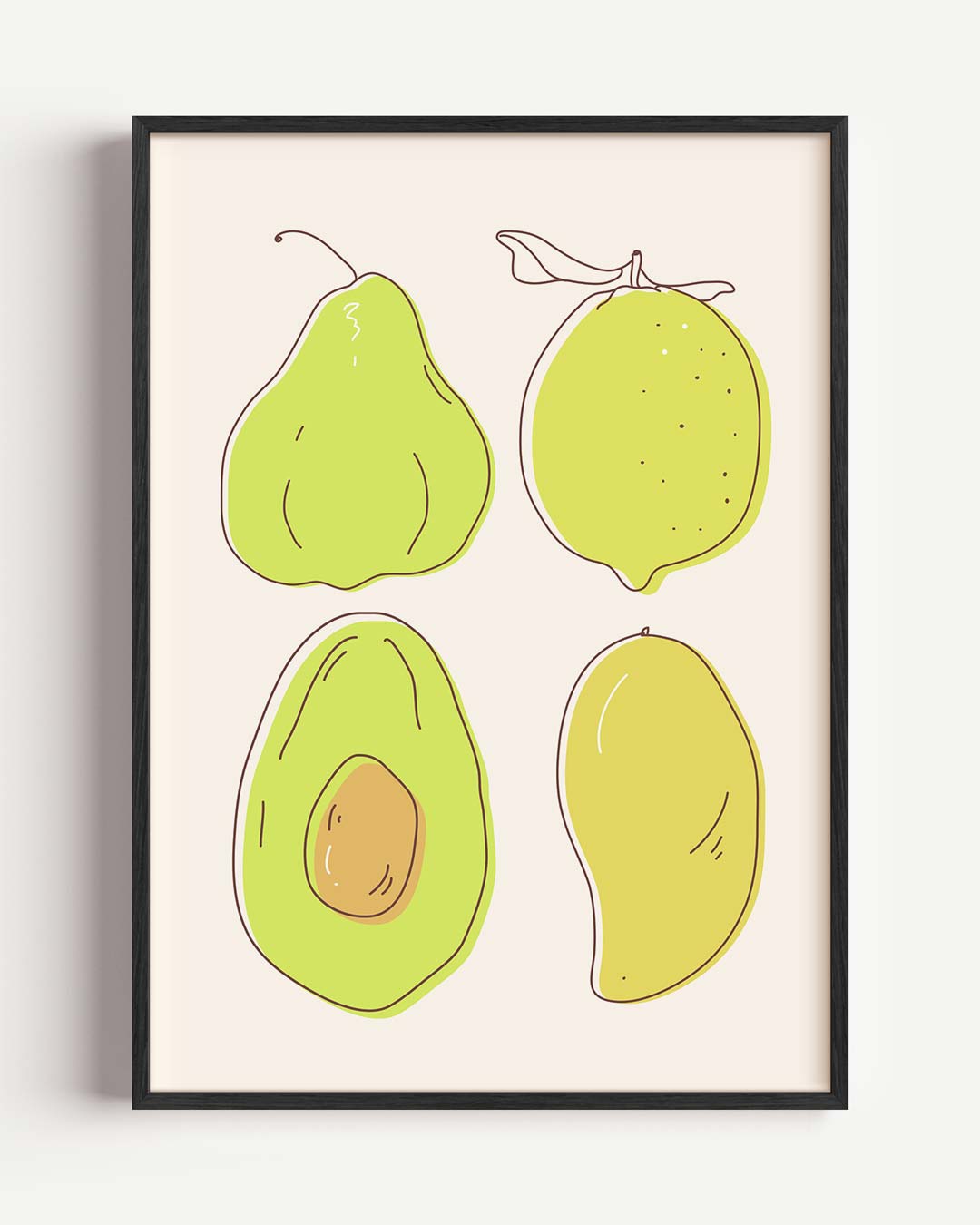 Vrolijke Fruit Illustratie Poster