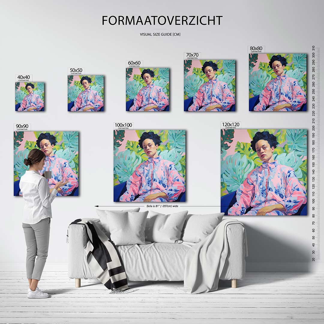 Vrouw met bladeren Kunstwerk