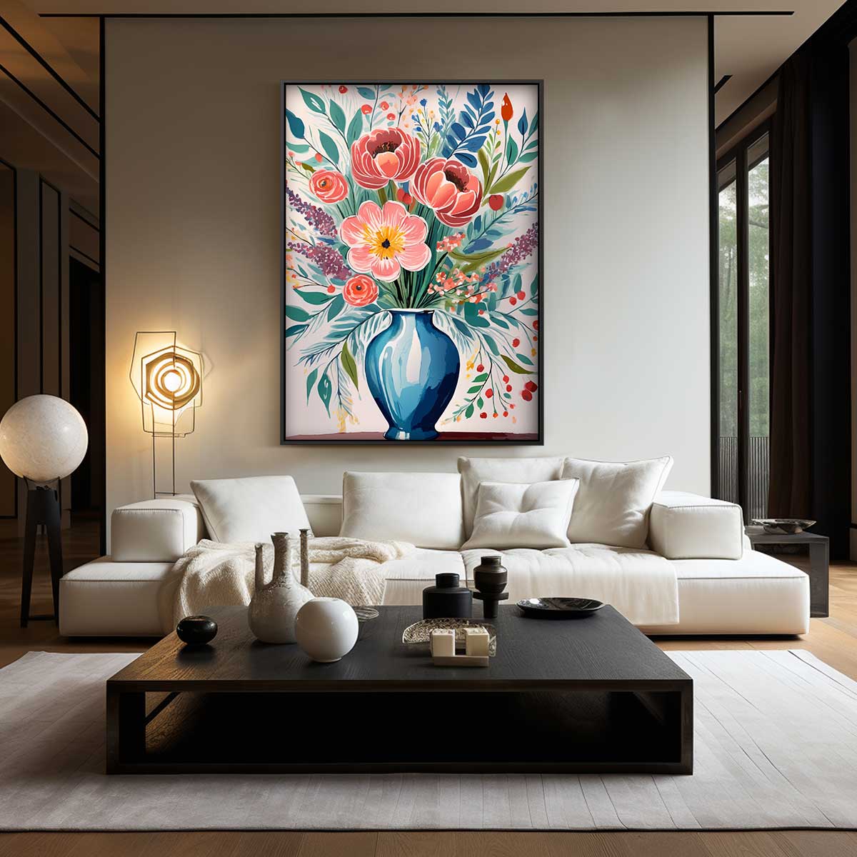 Bloeiende Vaas Kunstwerk-canvas-dibond-plexiglas-wanddecoratie-WallArtistic