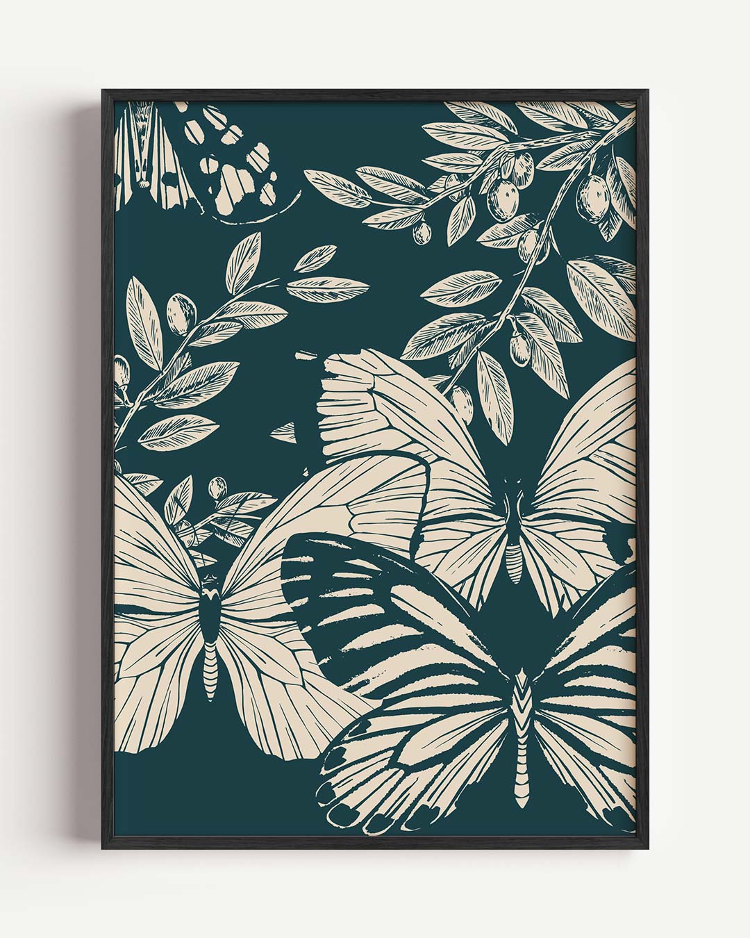 Betoverende Vlinders en Olijftakken Poster-WallArtistic