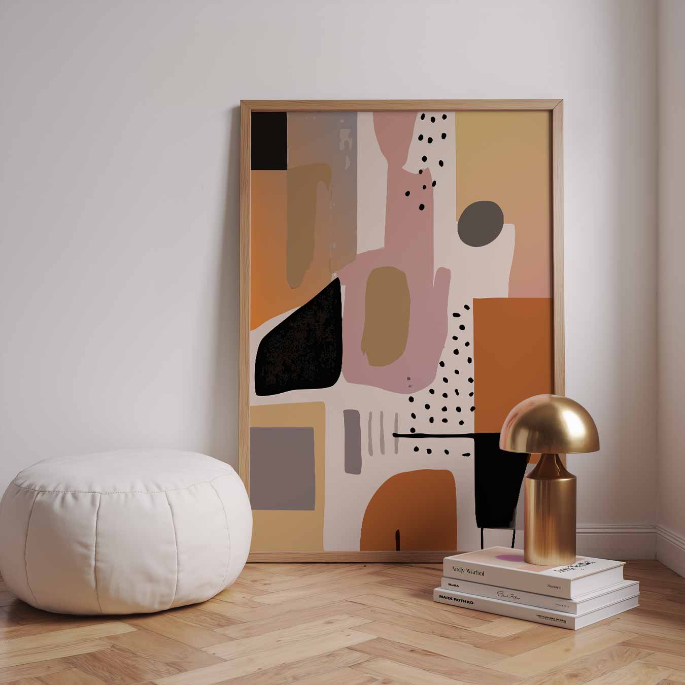 Abstracte Aardetinten Kunst Poster-WallArtistic