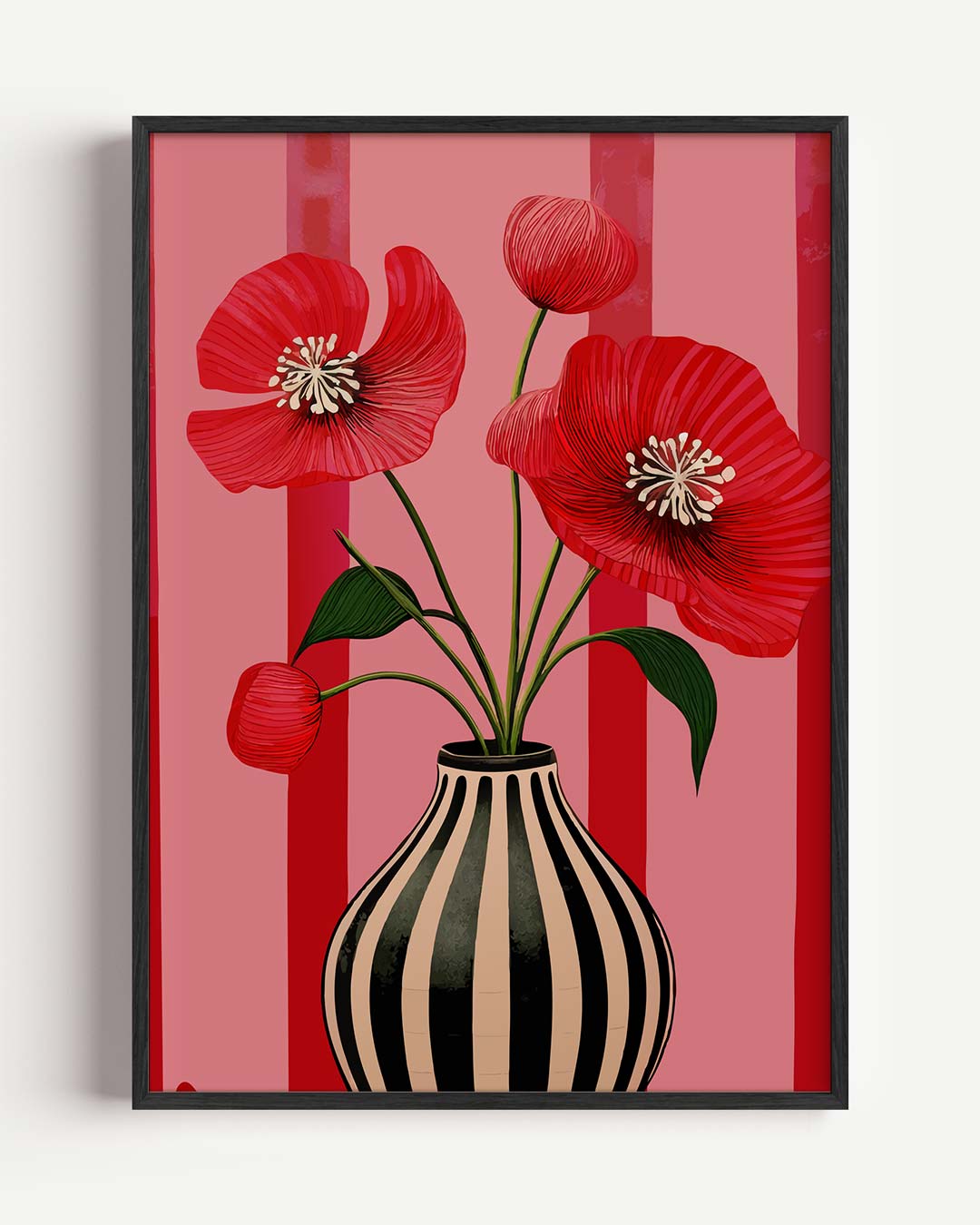 Rode Bloemenpracht Poster-WallArtistic