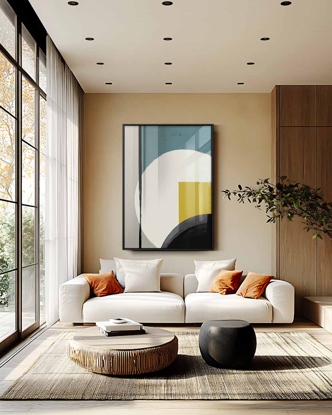 Moderne Abstracte Compositie Kunstwerk-canvas-dibond-plexiglas-wanddecoratie-WallArtistic