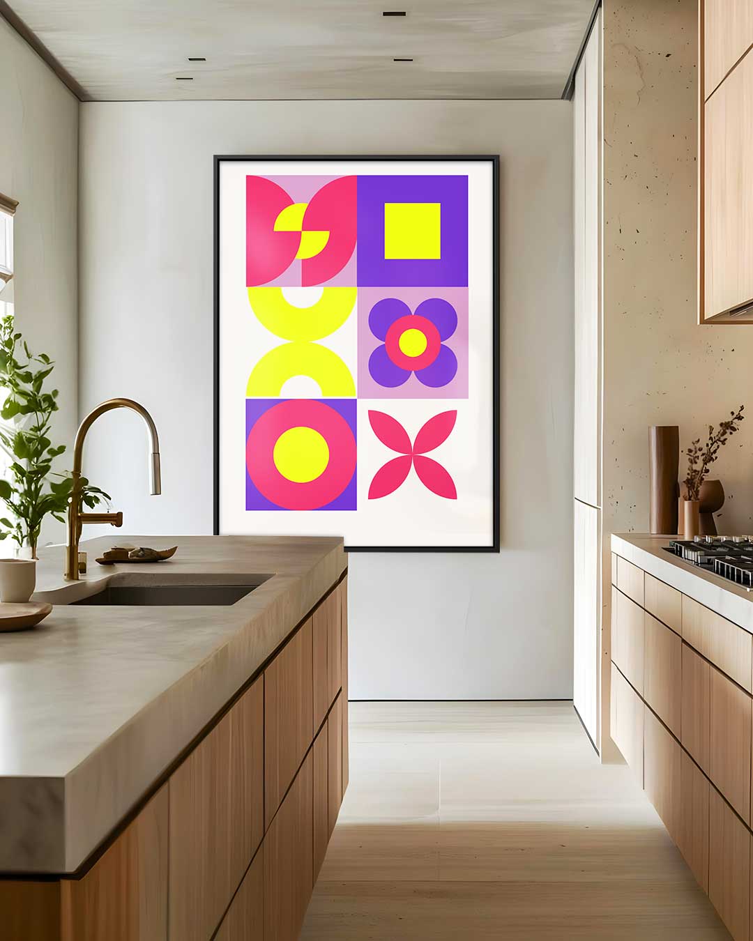 Bloemen Abstract Schilderij Kunstwerk-canvas-dibond-plexiglas-wanddecoratie-WallArtistic