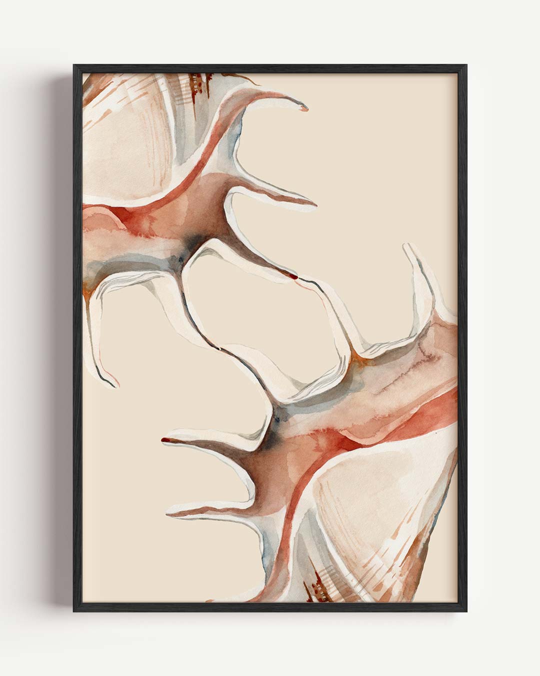 Beige Zeehorens Poster-WallArtistic