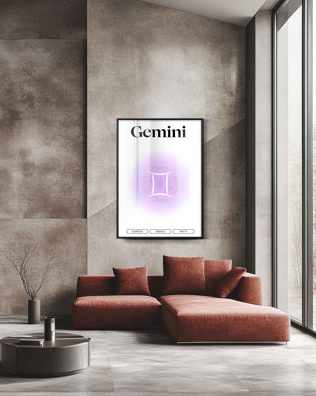 Tweelingen Sterrenbeeld Illustratie Kunstwerk-canvas-dibond-plexiglas-wanddecoratie-WallArtistic