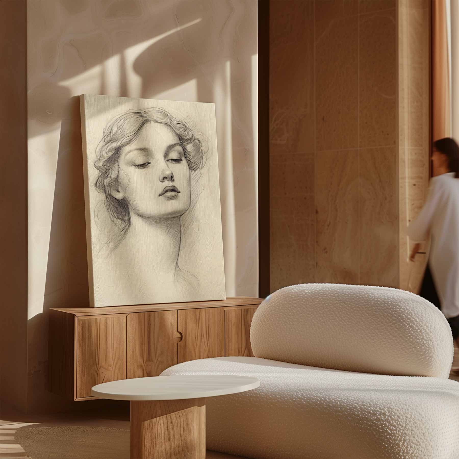 Dromerige Potloodschets Kunstwerk-canvas-dibond-plexiglas-wanddecoratie-WallArtistic