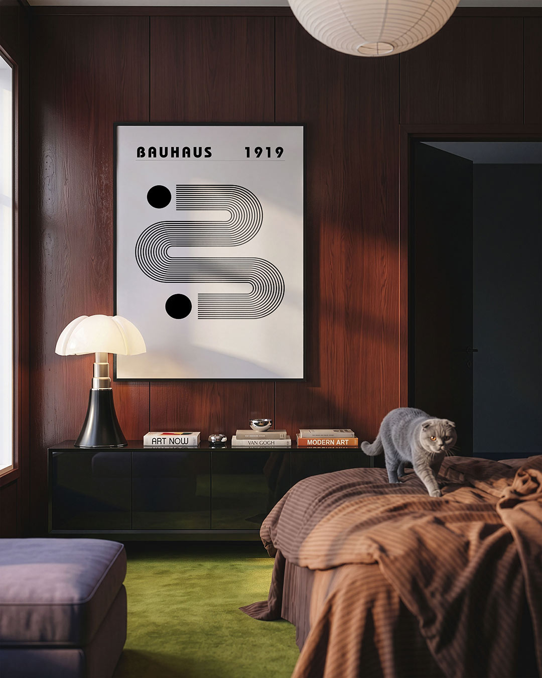 Lijnen en cirkel Poster