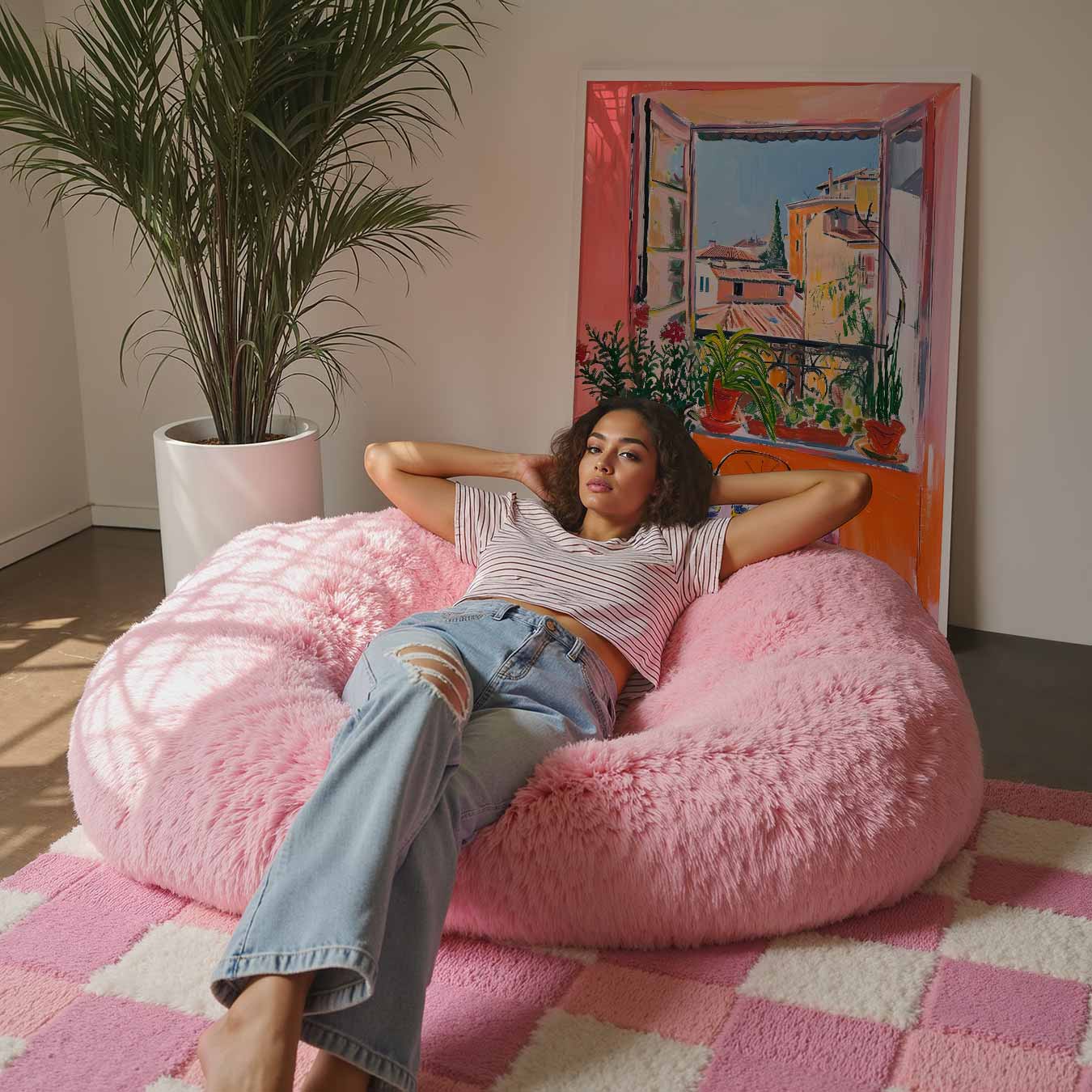 Zonnige Vensterbank in Boheemse Stijl Poster-WallArtistic