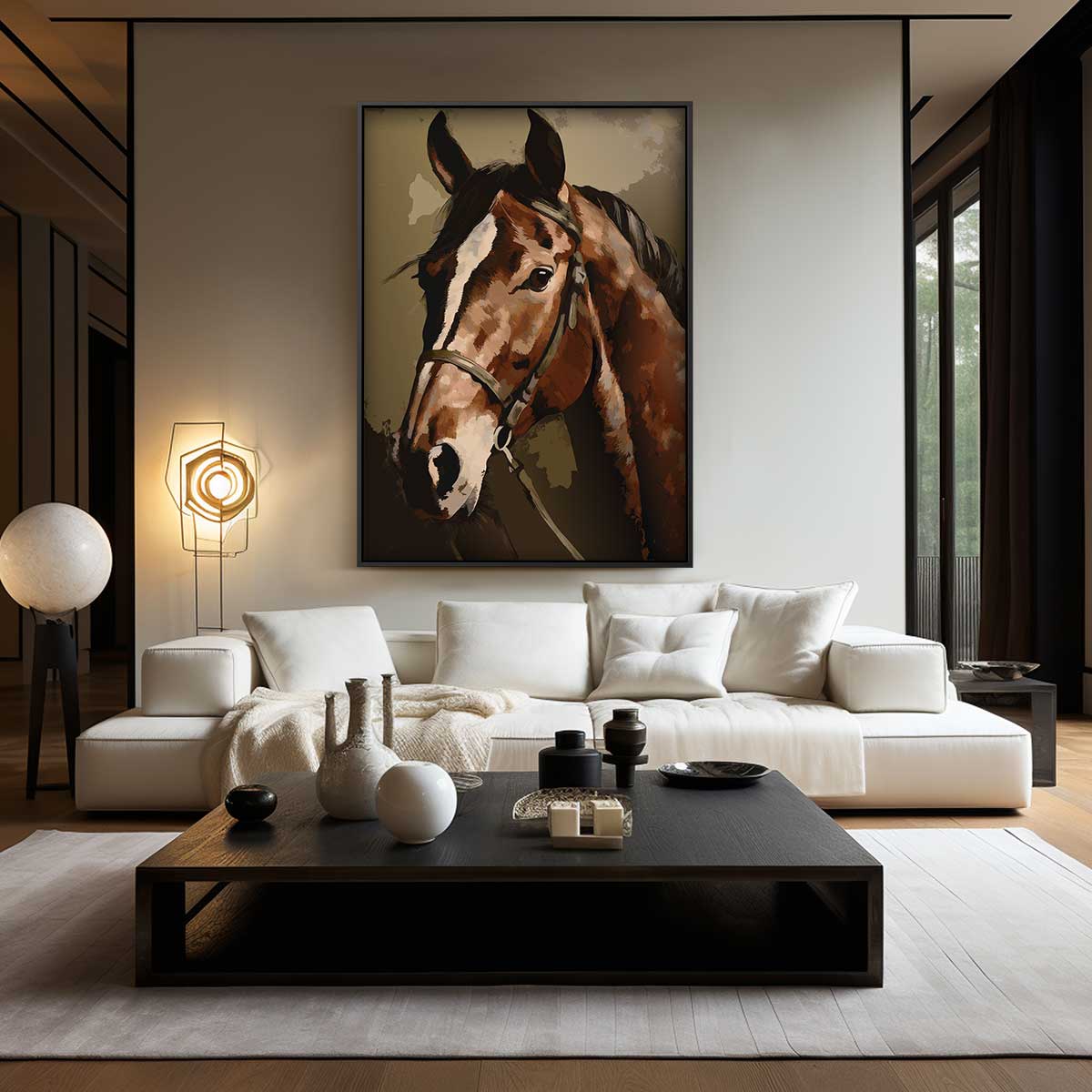 Majestueuze Paardenportret Kunstwerk-canvas-dibond-plexiglas-wanddecoratie-WallArtistic