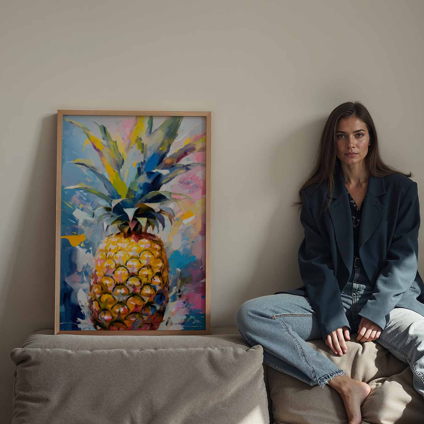 Ananas Kleurenexplosie Poster-WallArtistic