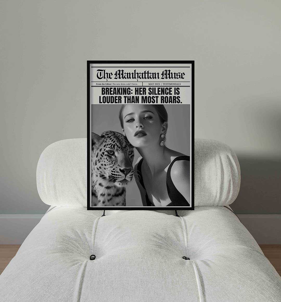 Vrouw en luipaard Poster