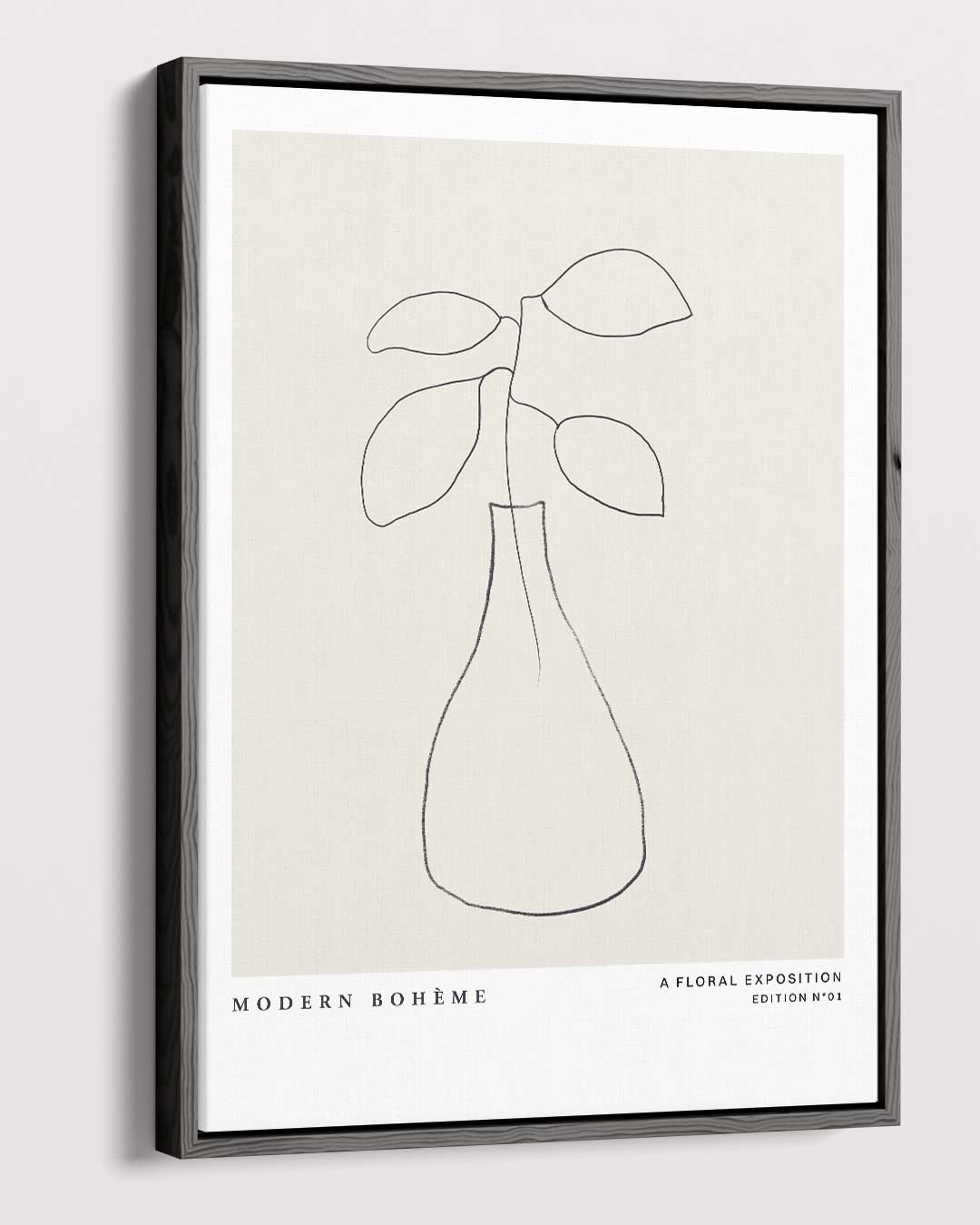 Moderne Boho Bloemenlijn Kunstwerk-canvas-dibond-plexiglas-wanddecoratie-WallArtistic