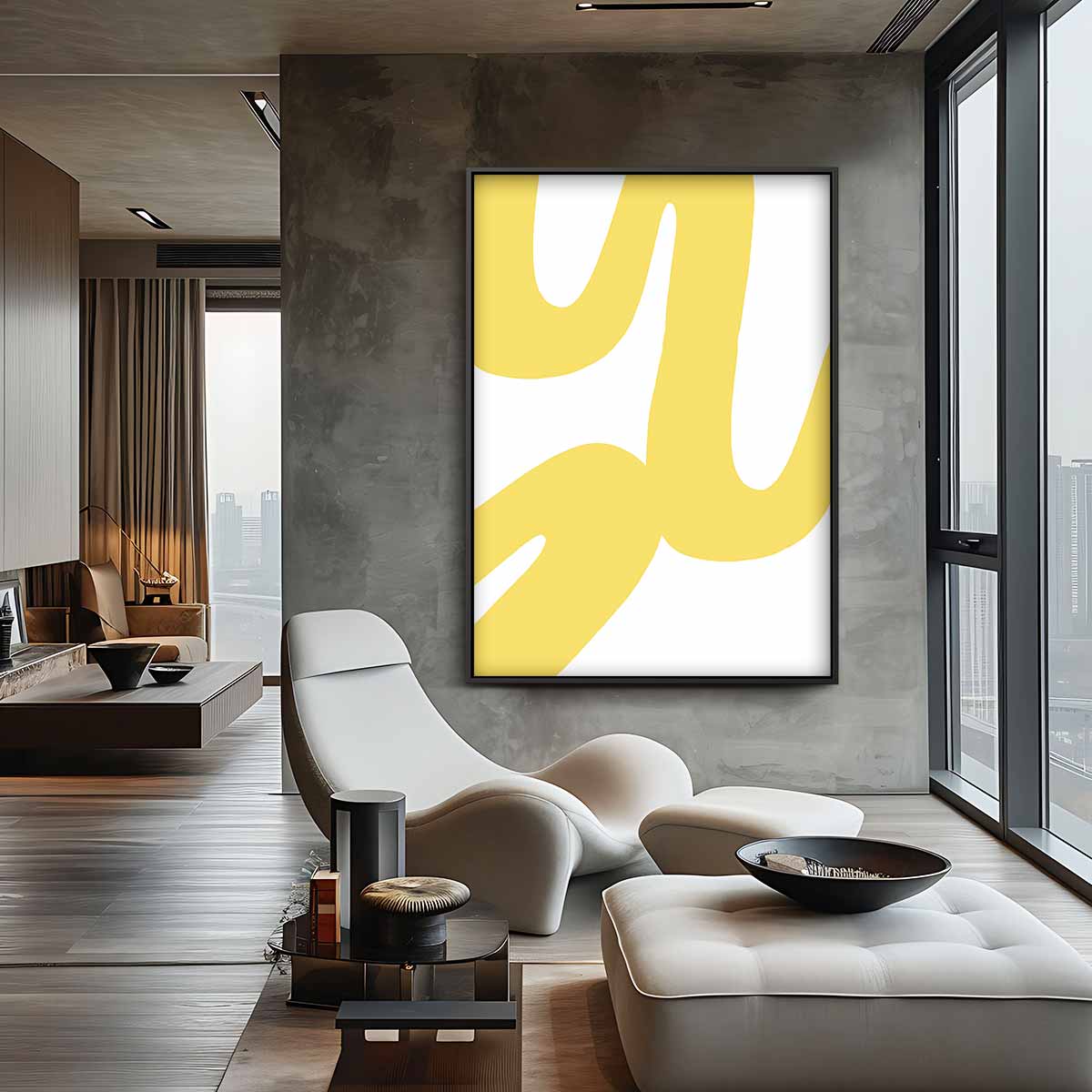 Zonnige Abstracte Streken Kunstwerk-canvas-dibond-plexiglas-wanddecoratie-WallArtistic