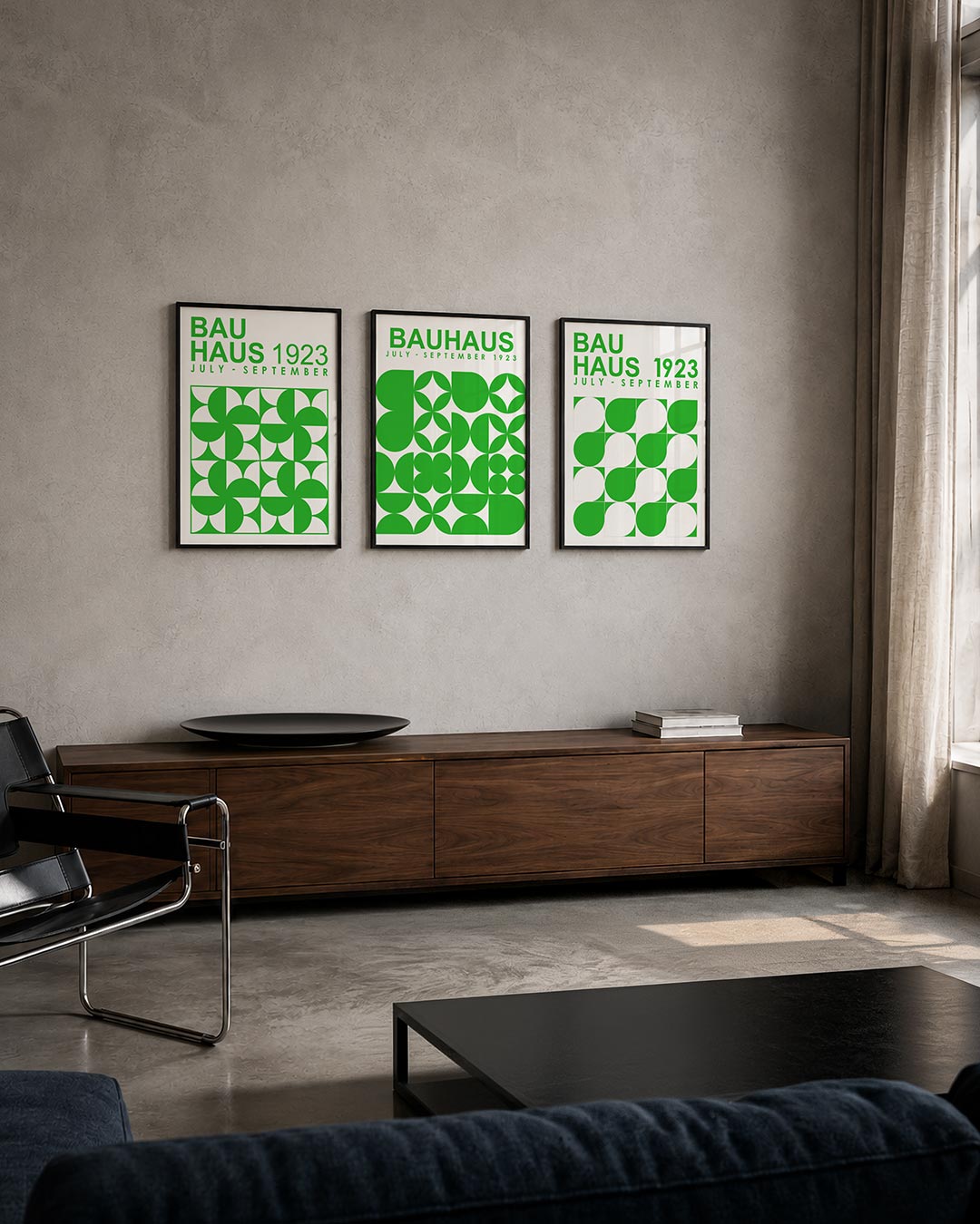 Groene vormenritme Posterset