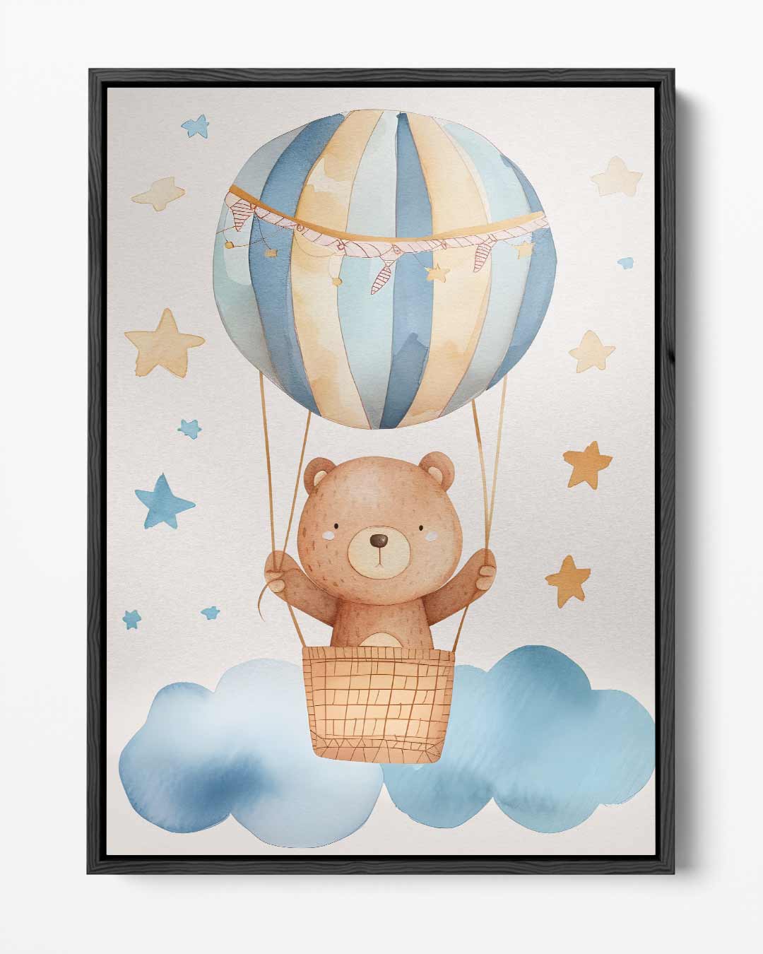 Droomvlucht Beer in Luchtballon Kunstwerk-canvas-dibond-plexiglas-wanddecoratie-WallArtistic