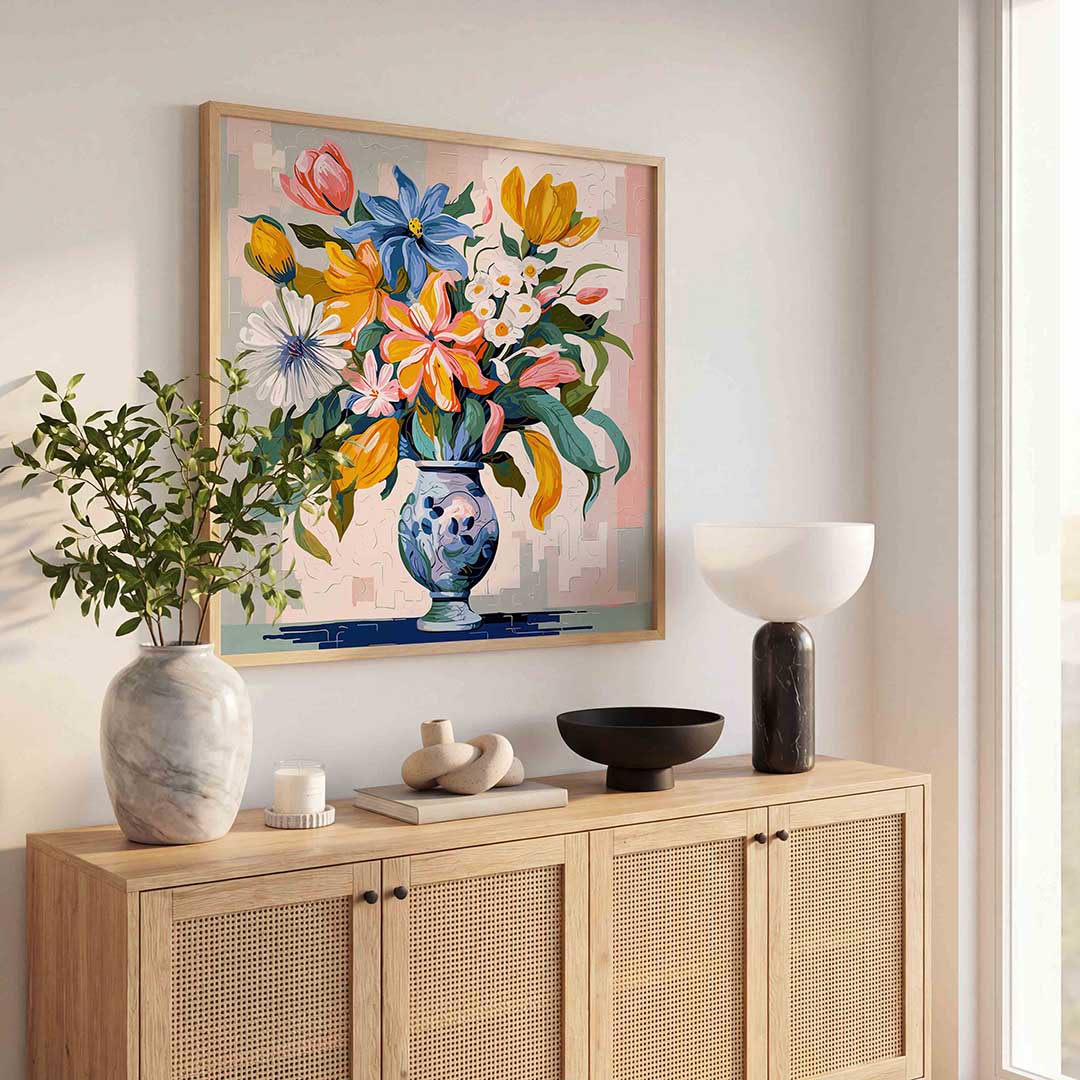 Bloemen in vaas Poster