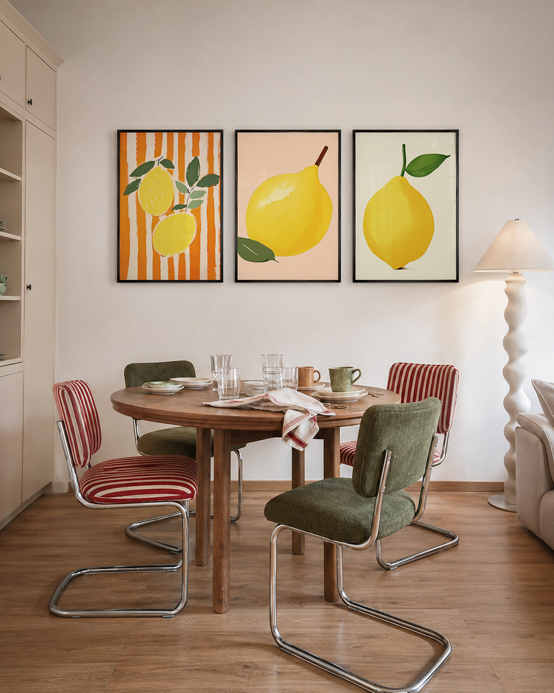 Citrus en strepen Posterset