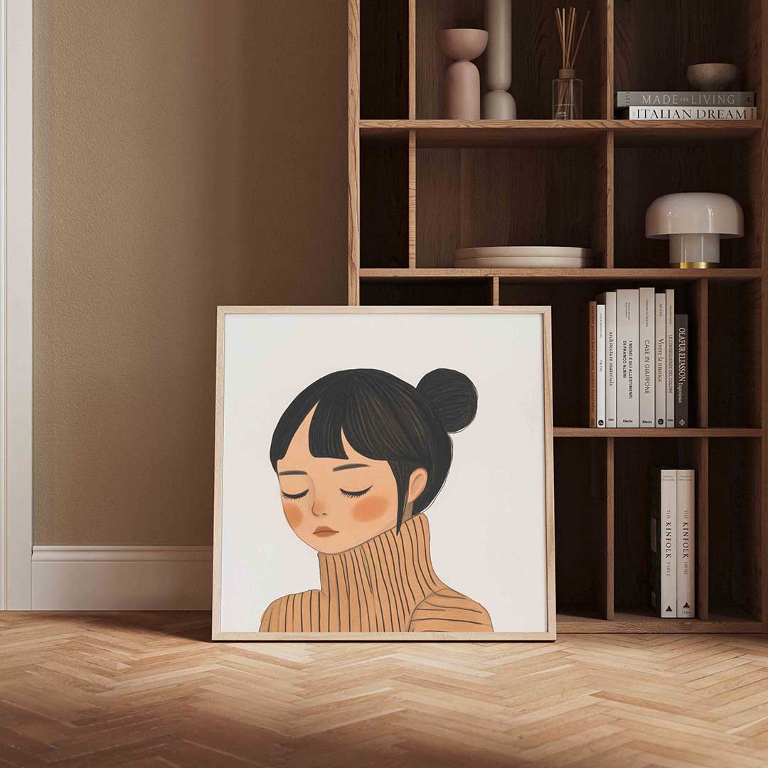 Meisje met gesloten ogen Poster