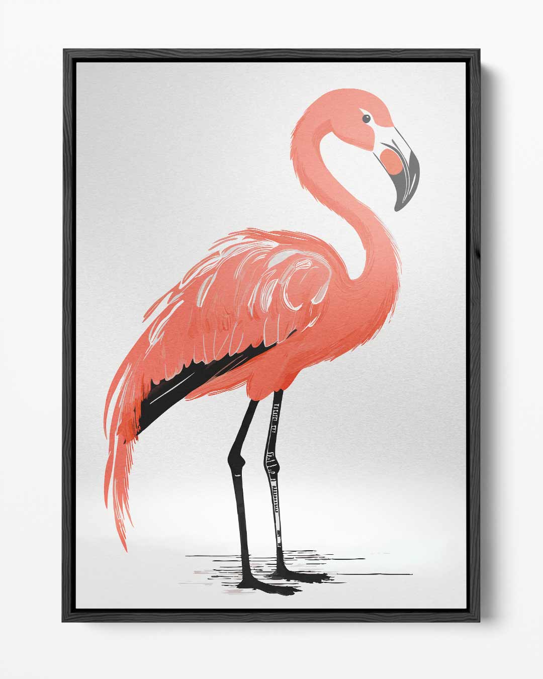 Elegante Flamingo Illustratie Kunstwerk-canvas-dibond-plexiglas-wanddecoratie-WallArtistic