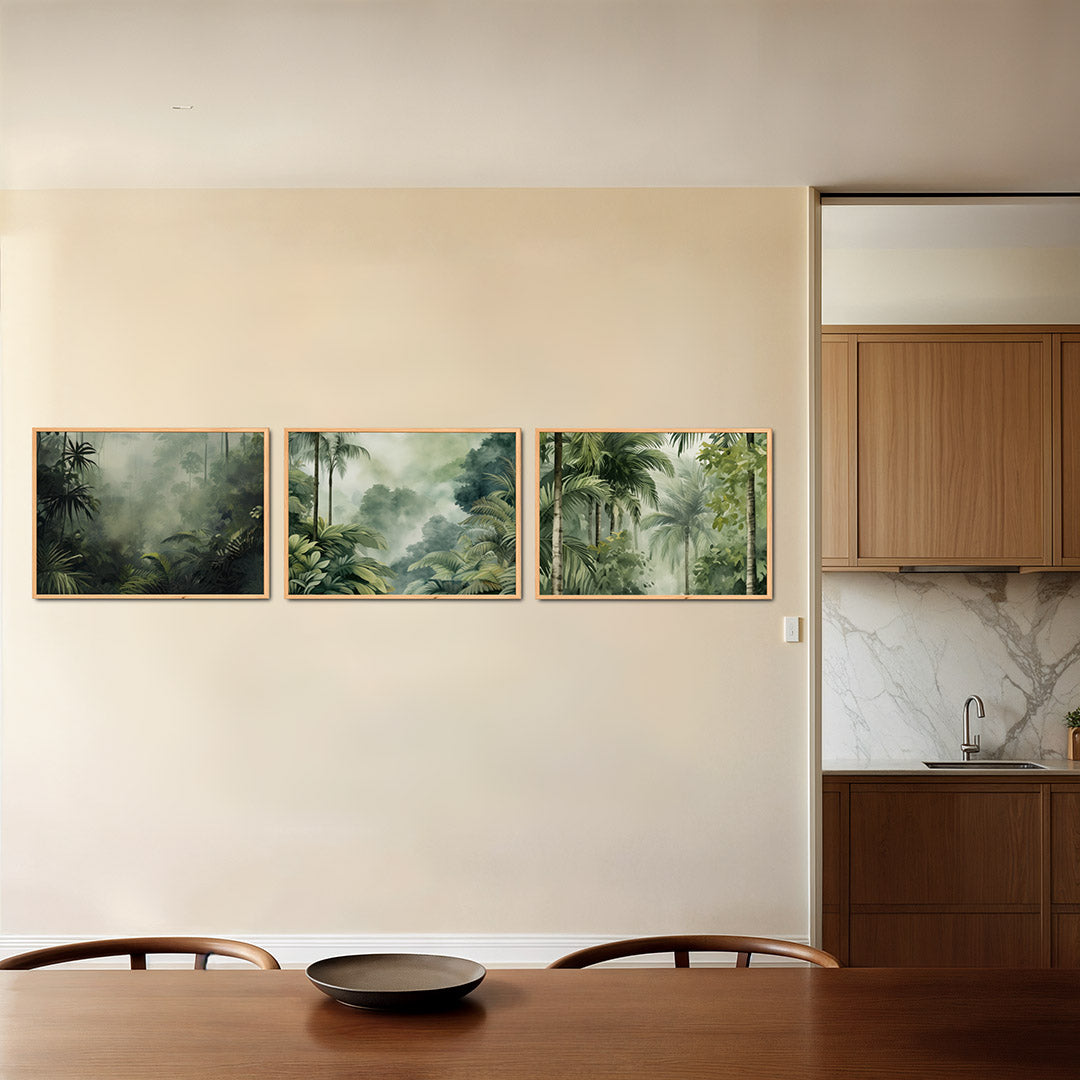 Groene jungle mist Posterset
