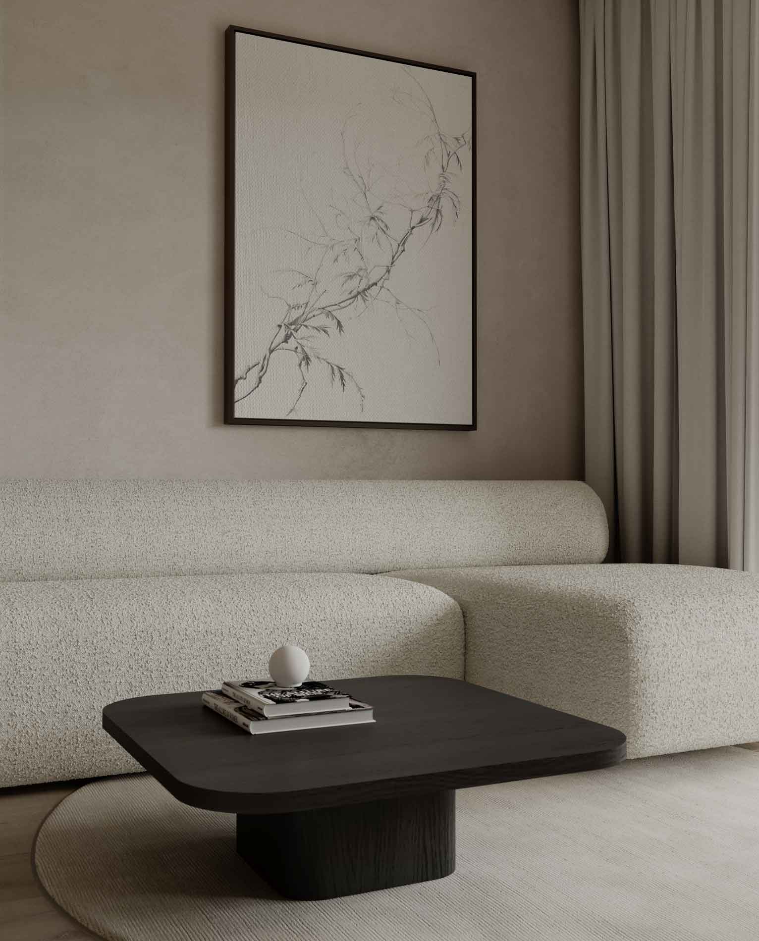 Elegante Takken in Potlood Kunstwerk-canvas-dibond-plexiglas-wanddecoratie-WallArtistic