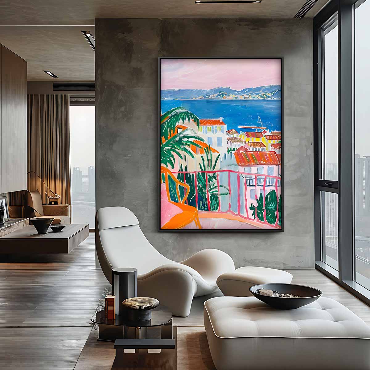 Uitzicht op de Middellandse Zee Kunstwerk-canvas-dibond-plexiglas-wanddecoratie-WallArtistic