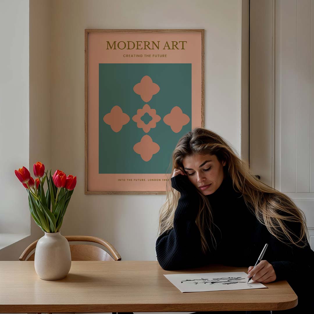 Moderne Kunst Bloemmotief Poster-WallArtistic