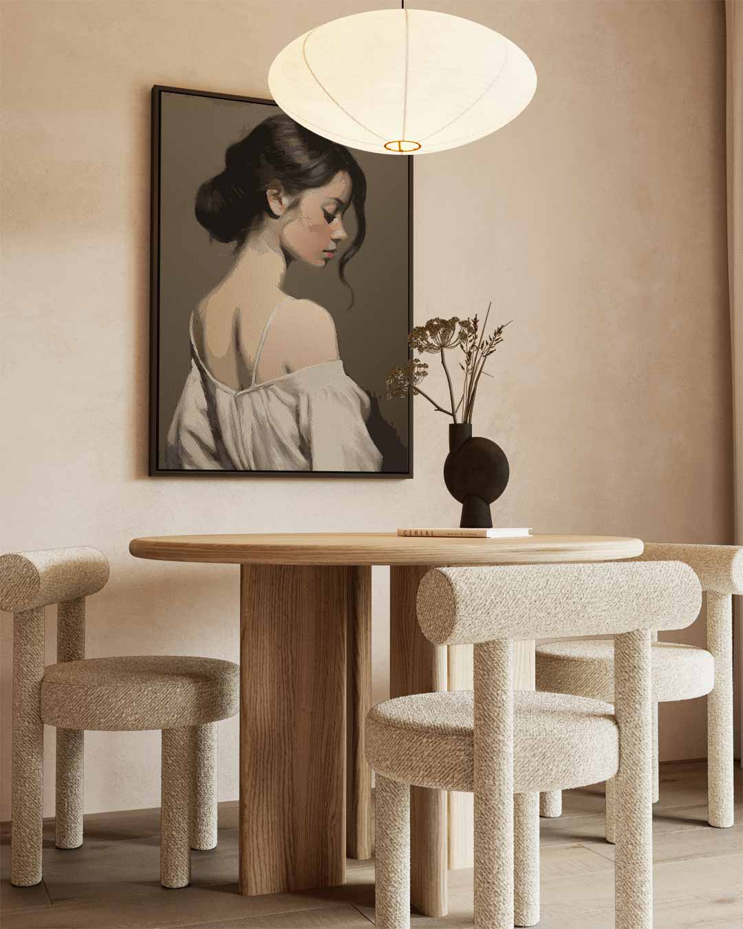 Elegant Zijaanzicht Portret Kunstwerk-canvas-dibond-plexiglas-wanddecoratie-WallArtistic