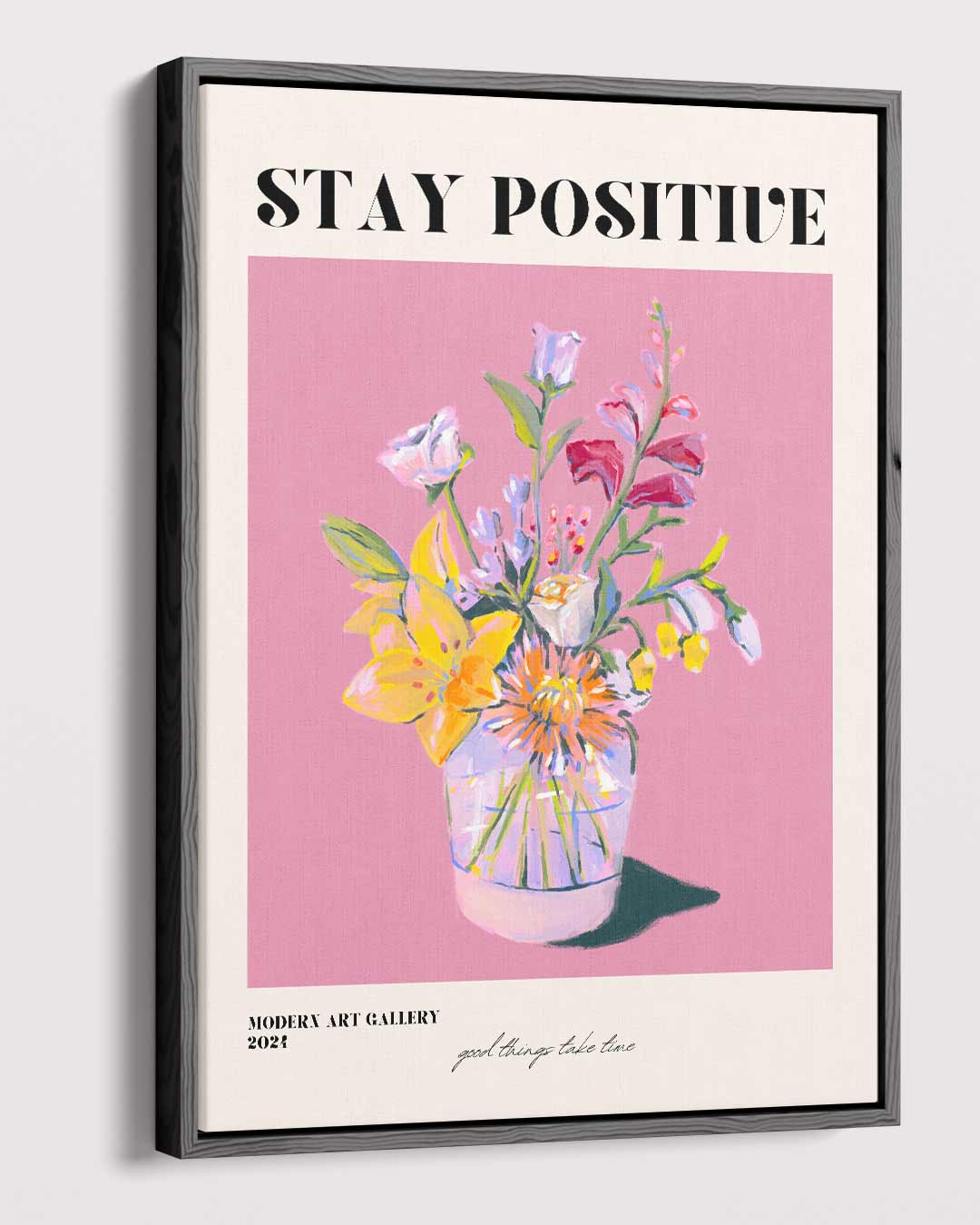 Bloemrijke Positiviteit Kunstwerk-canvas-dibond-plexiglas-wanddecoratie-WallArtistic
