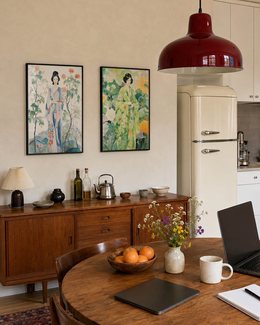 Vrouw en bloemen Posterset