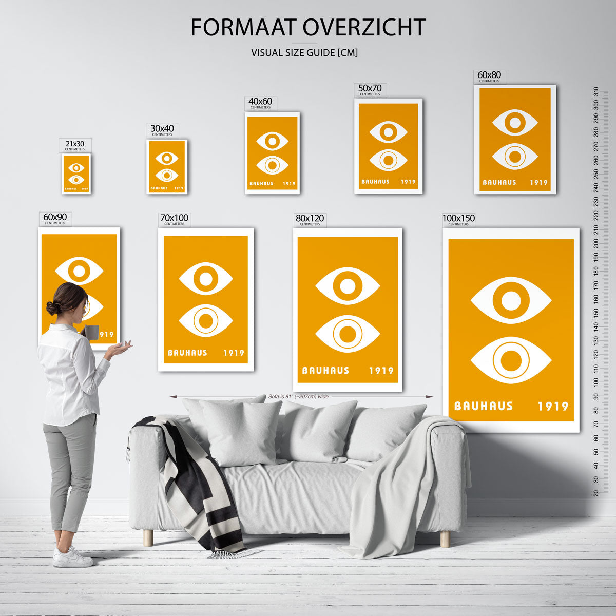 Oogvormen en tekst Poster