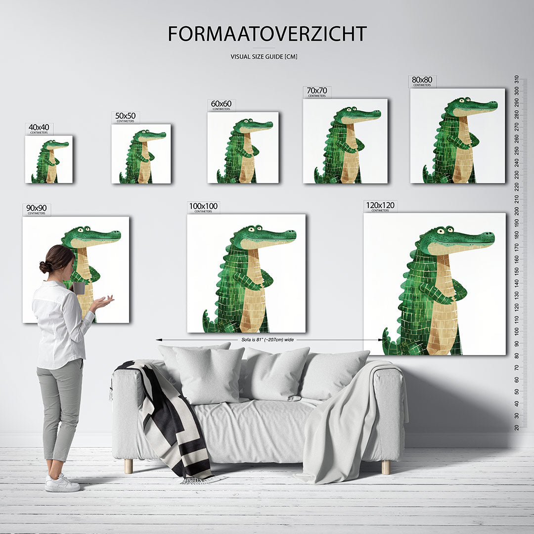 Vrolijke krokodil illustratie Kunstwerk