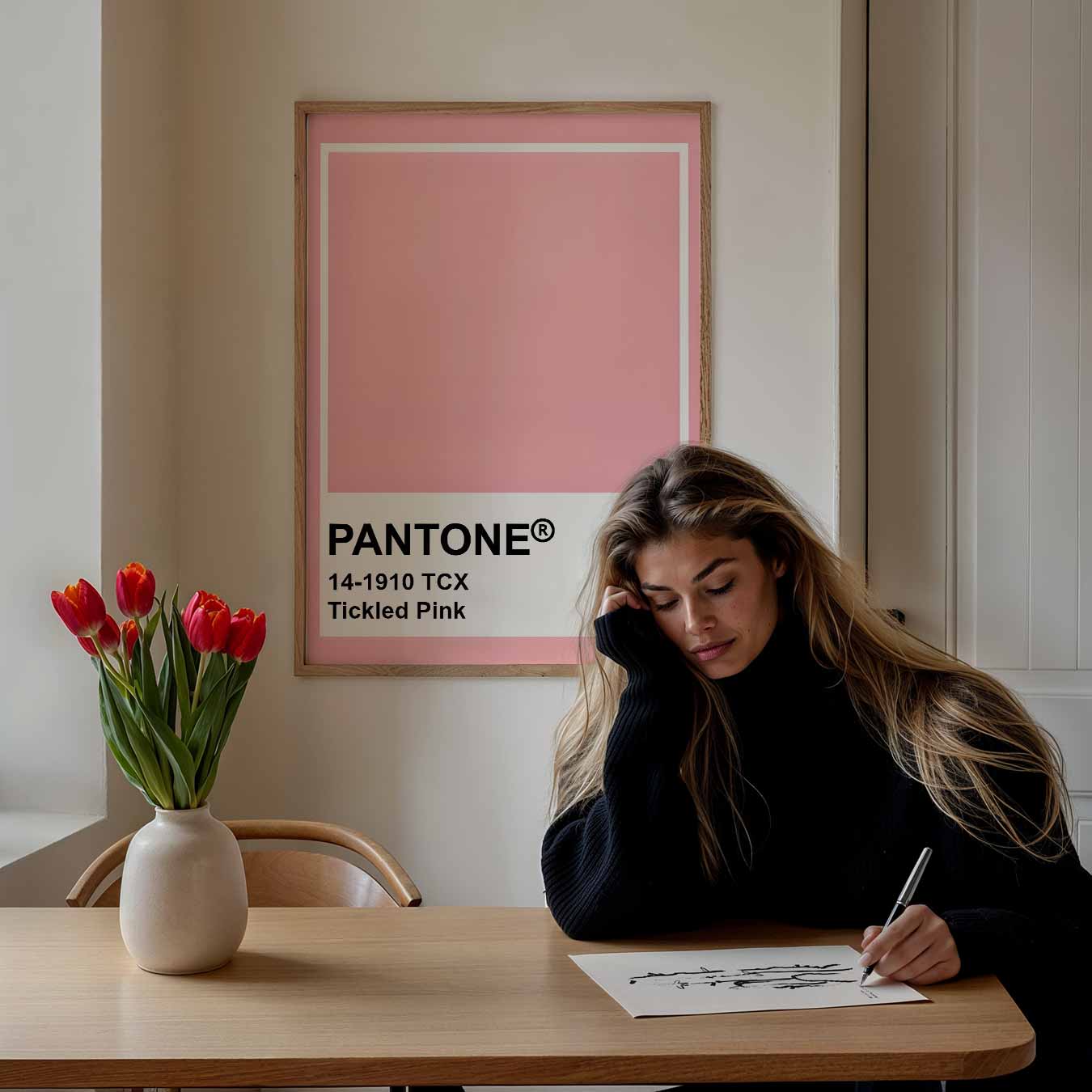 Zachte Roze Vibes Poster-WallArtistic