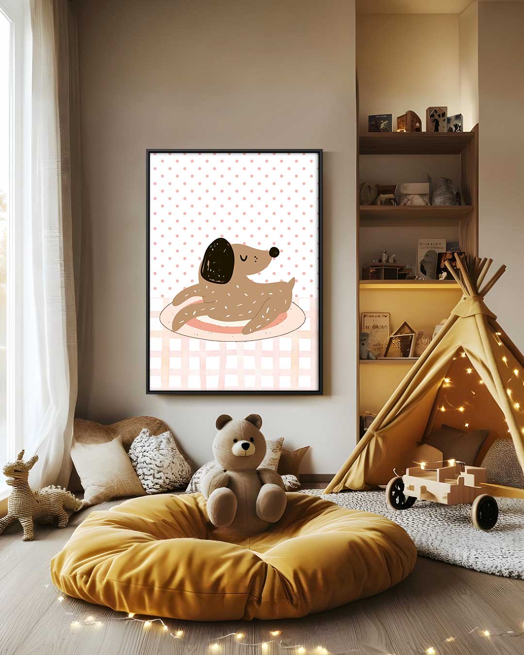 Schattige Slapende Hond Kunstwerk-canvas-dibond-plexiglas-wanddecoratie-WallArtistic