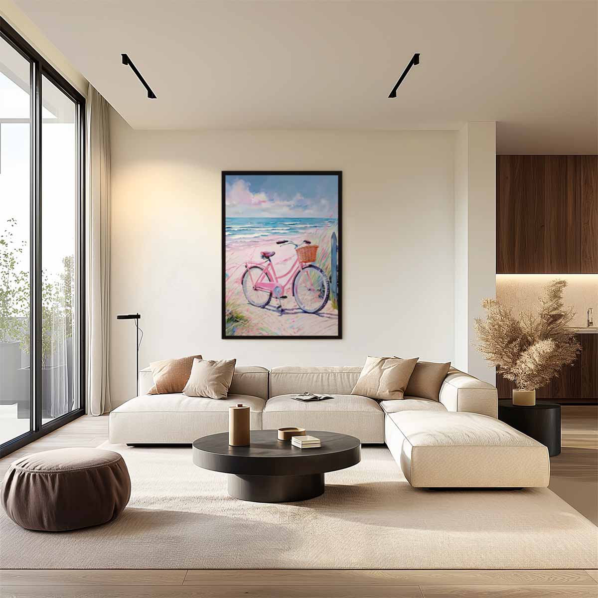 Nostalgische Strandfiets Kunstwerk-canvas-dibond-plexiglas-wanddecoratie-WallArtistic