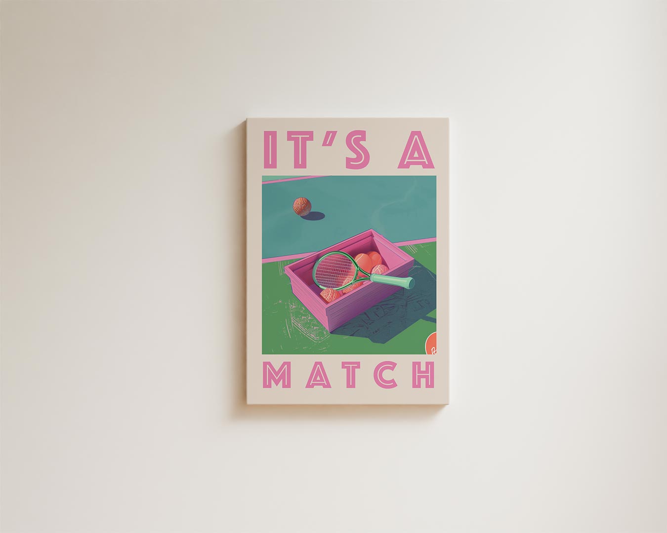 It's a Match - Retro Tennis Kunstwerk-canvas-dibond-plexiglas-wanddecoratie-WallArtistic