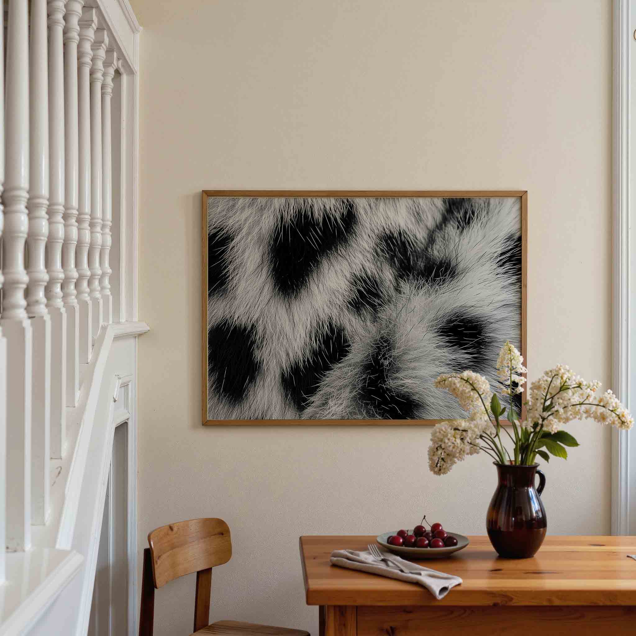 Zwart wit vachtpatroon Poster