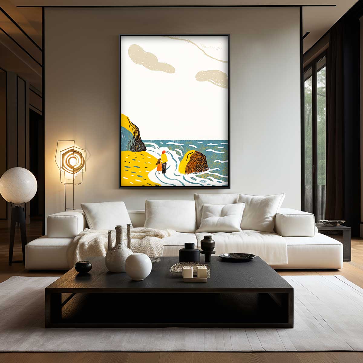Wandeling langs de Kust Kunstwerk-canvas-dibond-plexiglas-wanddecoratie-WallArtistic