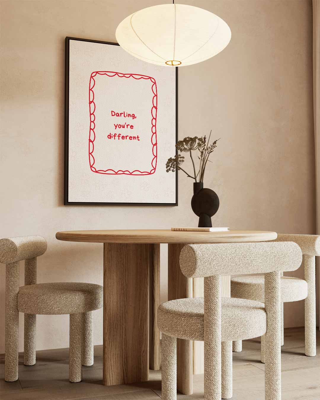 Liefste, je bent anders Kunstwerk-canvas-dibond-plexiglas-wanddecoratie-WallArtistic