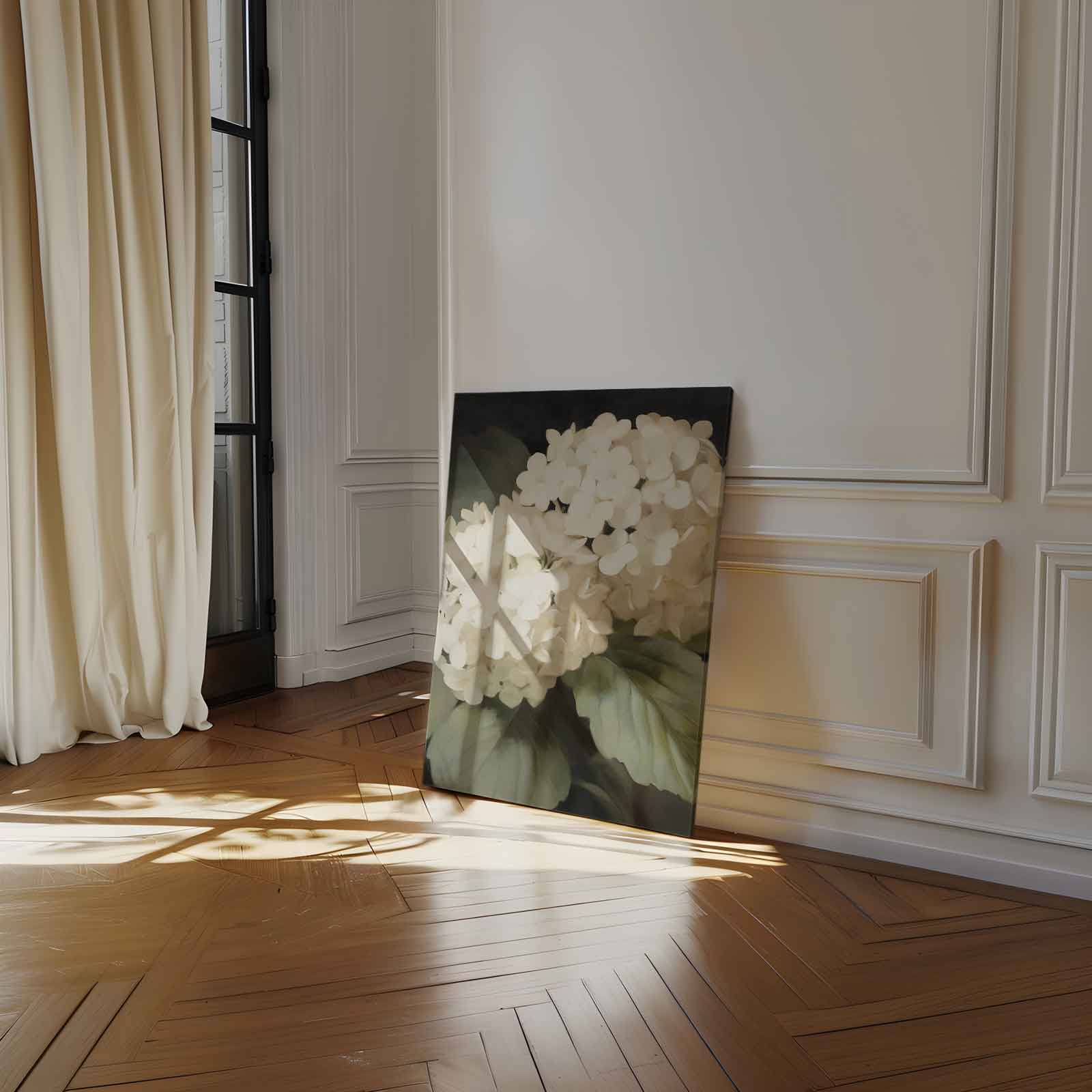 Elegante Hortensia Bloemenprint Kunstwerk-canvas-dibond-plexiglas-wanddecoratie-WallArtistic