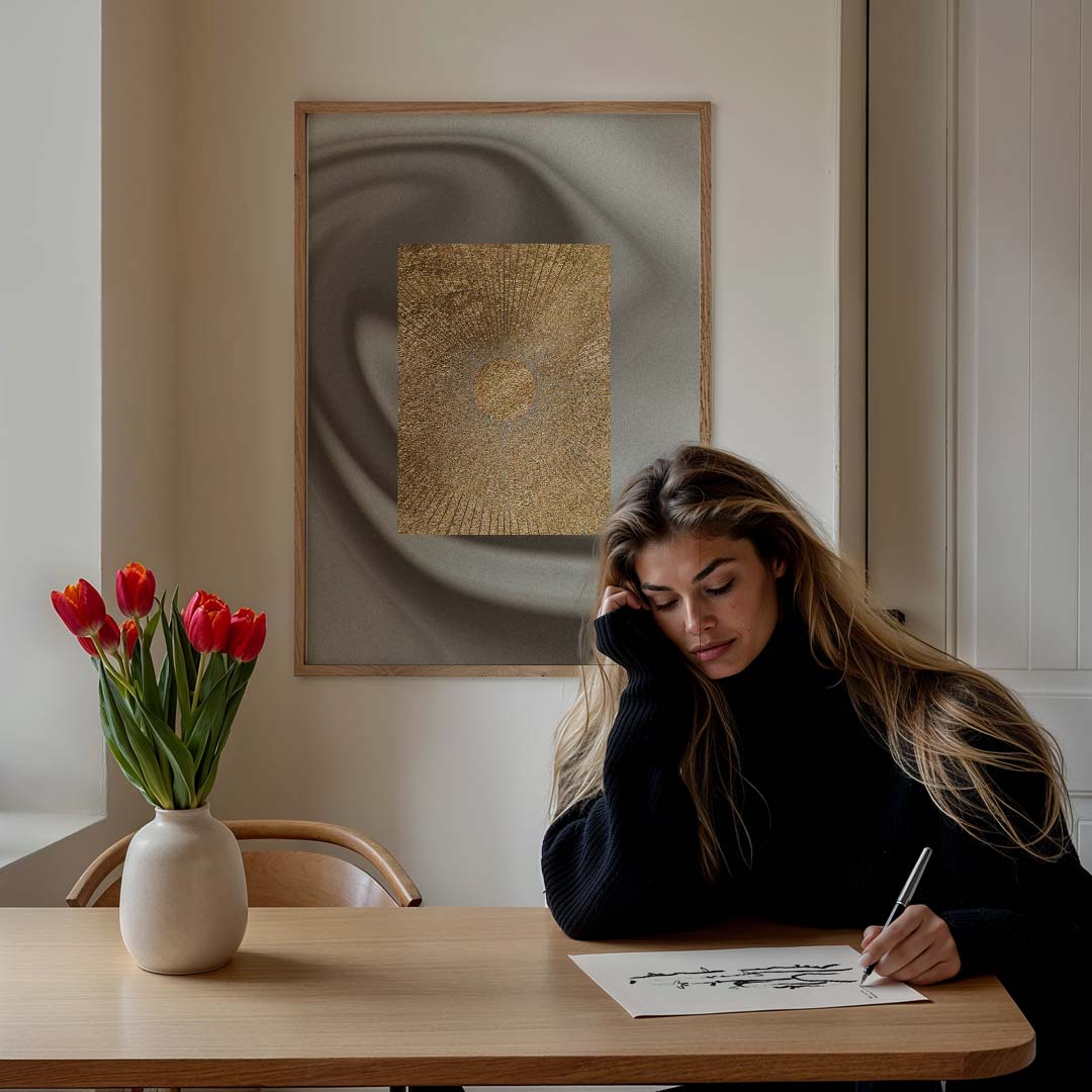 Stralende Gouden Zon Wanddecoratie Poster-WallArtistic